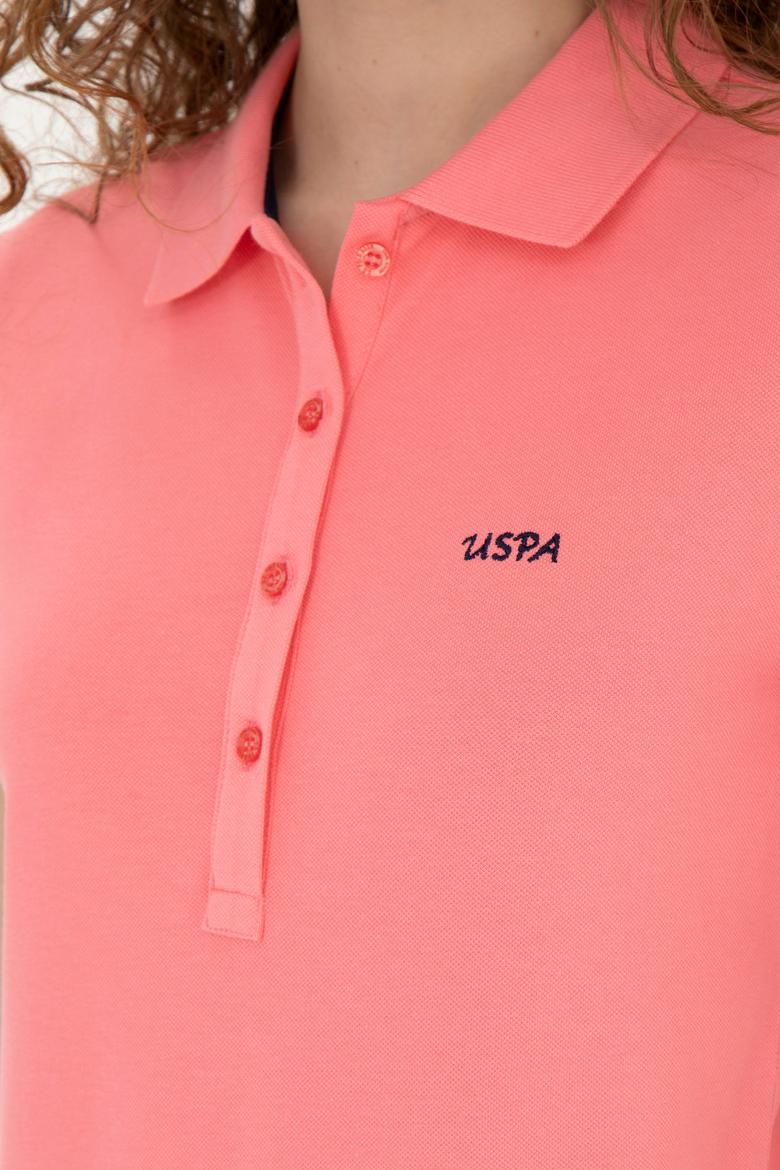 Kadın Neon Pembe Basic Polo Yaka Tişört - 50285846228