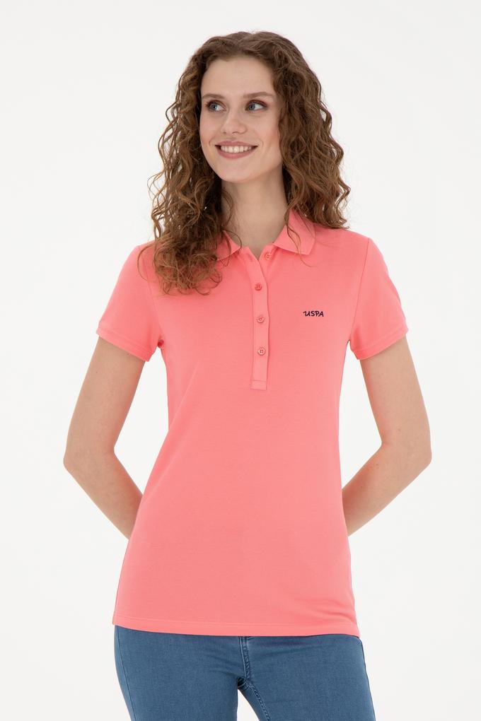 Kadın Neon Pembe Basic Polo Yaka Tişört