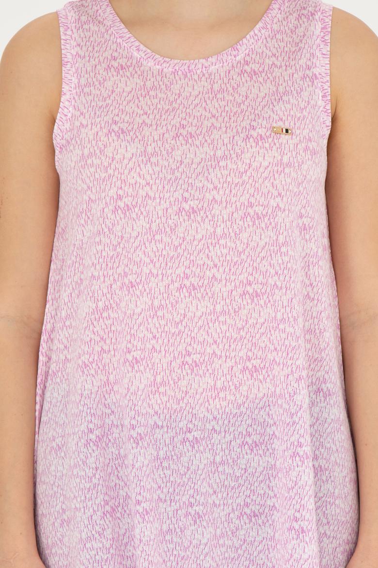 Kadın Menekşe Bisiklet Yaka Kolsuz Tişört - 50282908006