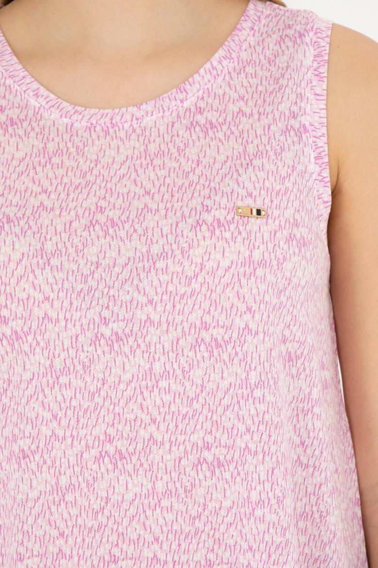 Kadın Menekşe Bisiklet Yaka Kolsuz Tişört - 50282908006