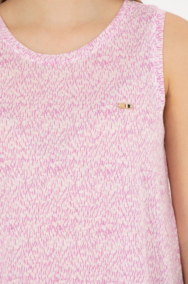 Kadın Menekşe Bisiklet Yaka Kolsuz Tişört