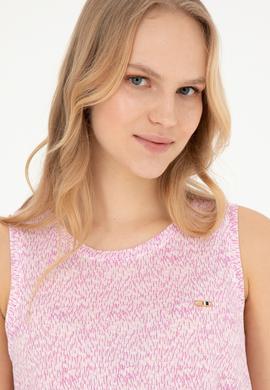 Kadın Menekşe Bisiklet Yaka Kolsuz Tişört - 50282908006