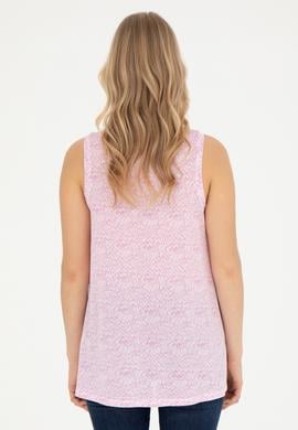 Kadın Menekşe Bisiklet Yaka Kolsuz Tişört - 50282908006