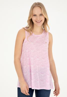 Kadın Menekşe Bisiklet Yaka Kolsuz Tişört - 50282908006