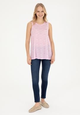 Kadın Menekşe Bisiklet Yaka Kolsuz Tişört - 50282908006