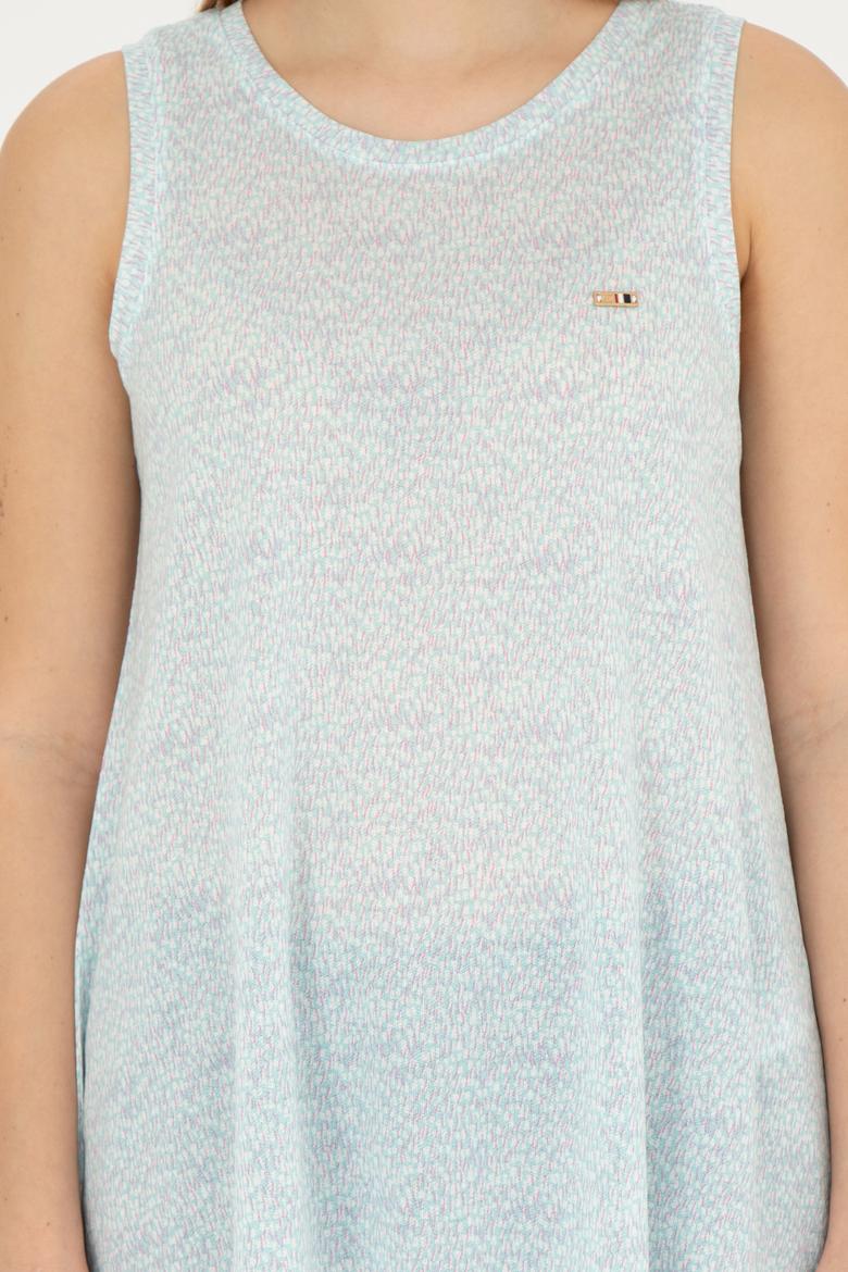 Kadın Su Yeşili Bisiklet Yaka Tişört - 50282908014