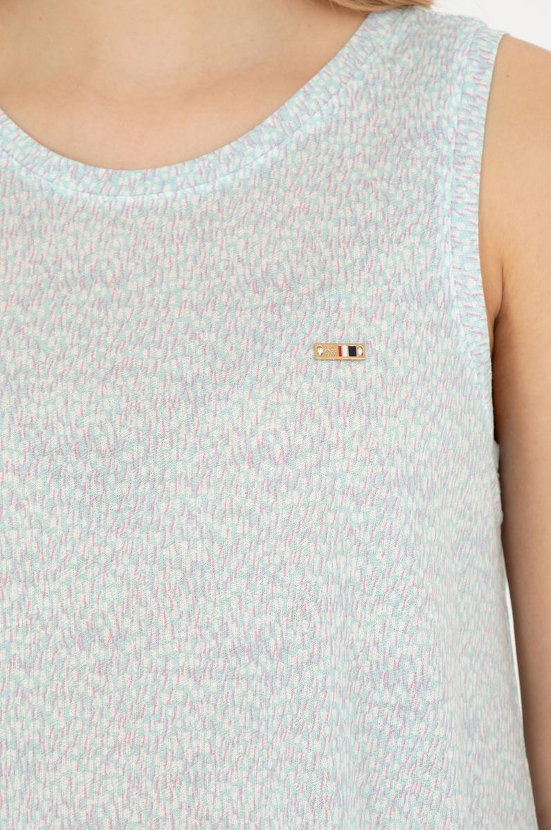 Kadın Su Yeşili Bisiklet Yaka Tişört