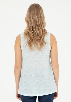 Kadın Su Yeşili Bisiklet Yaka Tişört - 50282908014