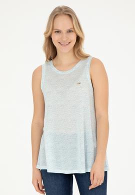 Kadın Su Yeşili Bisiklet Yaka Tişört - 50282908014