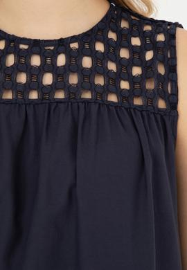 Kadın Lacivert Kısa Kollu Gömlek - 50263196035