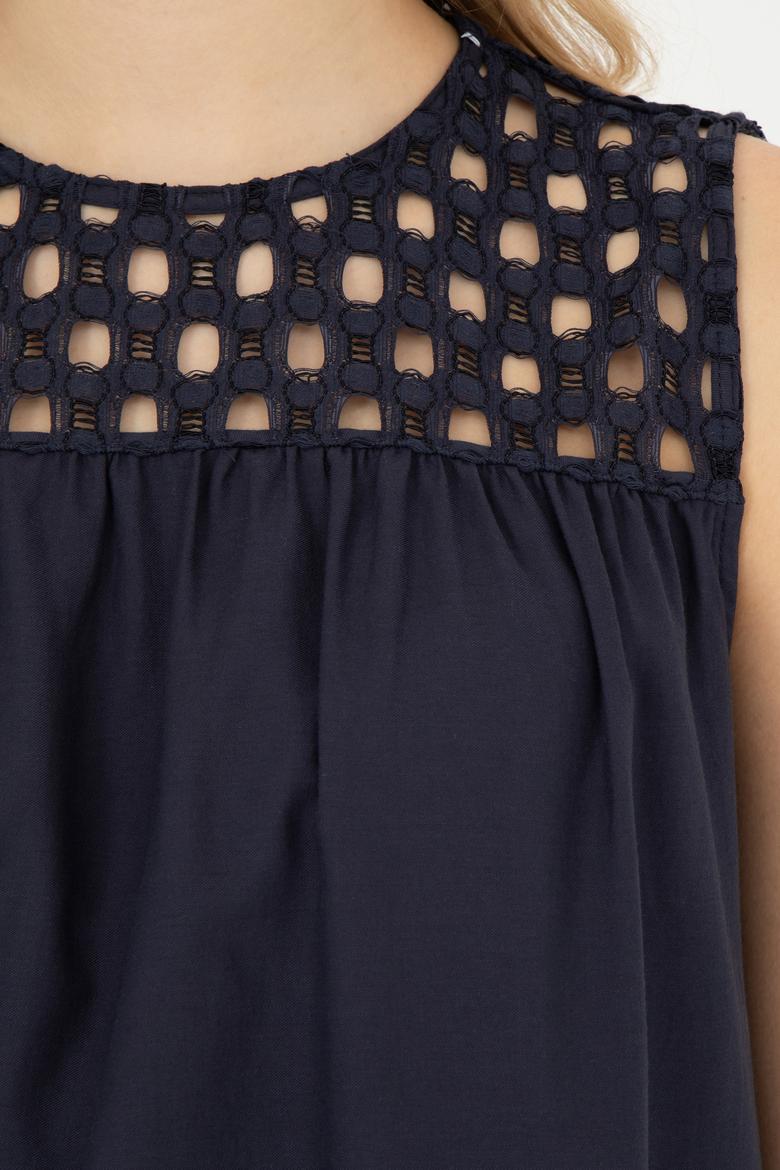 Kadın Lacivert Kısa Kollu Gömlek - 50263196035