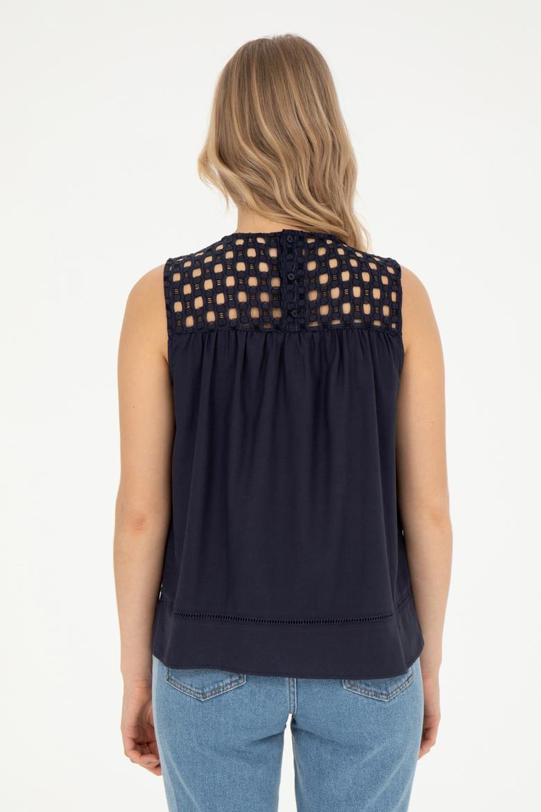 Kadın Lacivert Kısa Kollu Gömlek - 50263196035