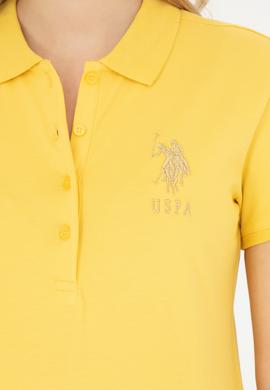 Kadın Sarı Basic Polo Yaka Tişört - 50262700130