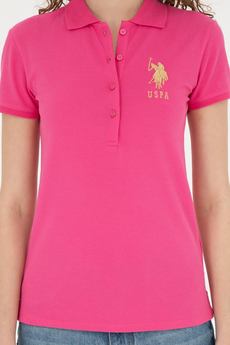 Kadın Fuşya Basic Polo Yaka Tişört - 50262700231