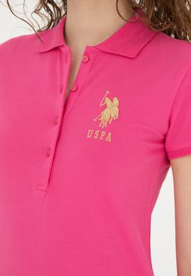 Kadın Fuşya Basic Polo Yaka Tişört - 50262700231