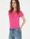 Kadın Fuşya Basic Polo Yaka Tişört