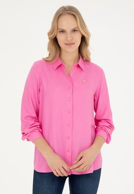 Kadın Pembe Uzun Kollu Gömlek - 50270979012