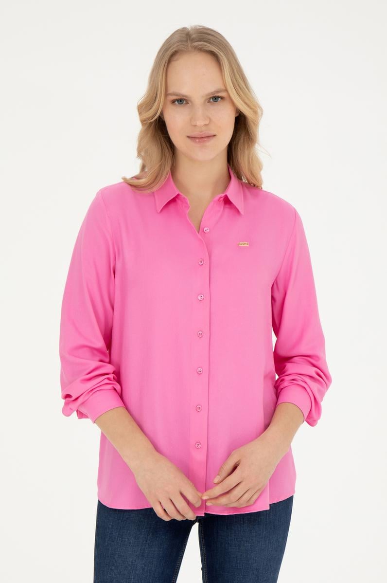 Kadın Pembe Uzun Kollu Gömlek