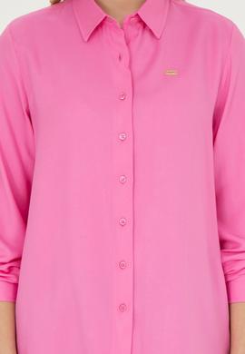 Kadın Pembe Uzun Kollu Gömlek - 50270979012