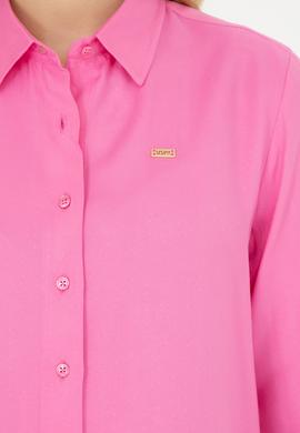 Kadın Pembe Uzun Kollu Gömlek - 50270979012