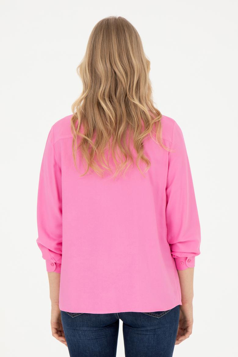 Kadın Pembe Uzun Kollu Gömlek - 50270979012