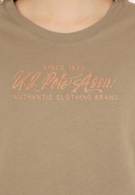 Kadın Haki Bisiklet Yaka Tişört - 50282898015