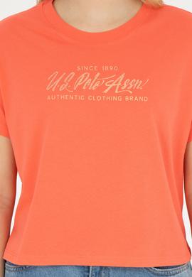 Kadın Nar Çiçeği Bisiklet Yaka Tişört - 50282898031