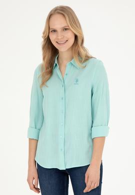 Kadın Su Yeşili Uzun Kollu Gömlek - 50283730011