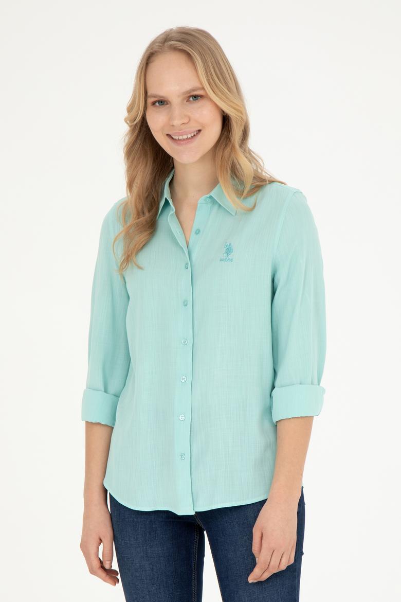 Kadın Su Yeşili Uzun Kollu Gömlek - 50283730011