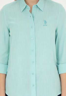 Kadın Su Yeşili Uzun Kollu Gömlek - 50283730011