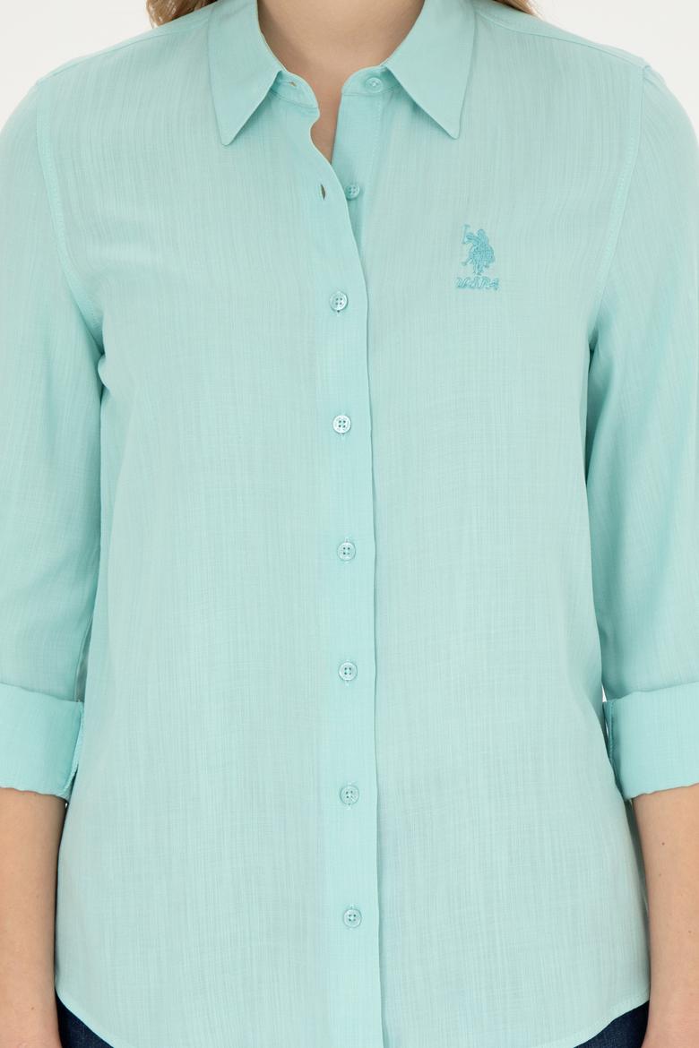 Kadın Su Yeşili Uzun Kollu Gömlek - 50283730011