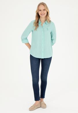 Kadın Su Yeşili Uzun Kollu Gömlek - 50283730011