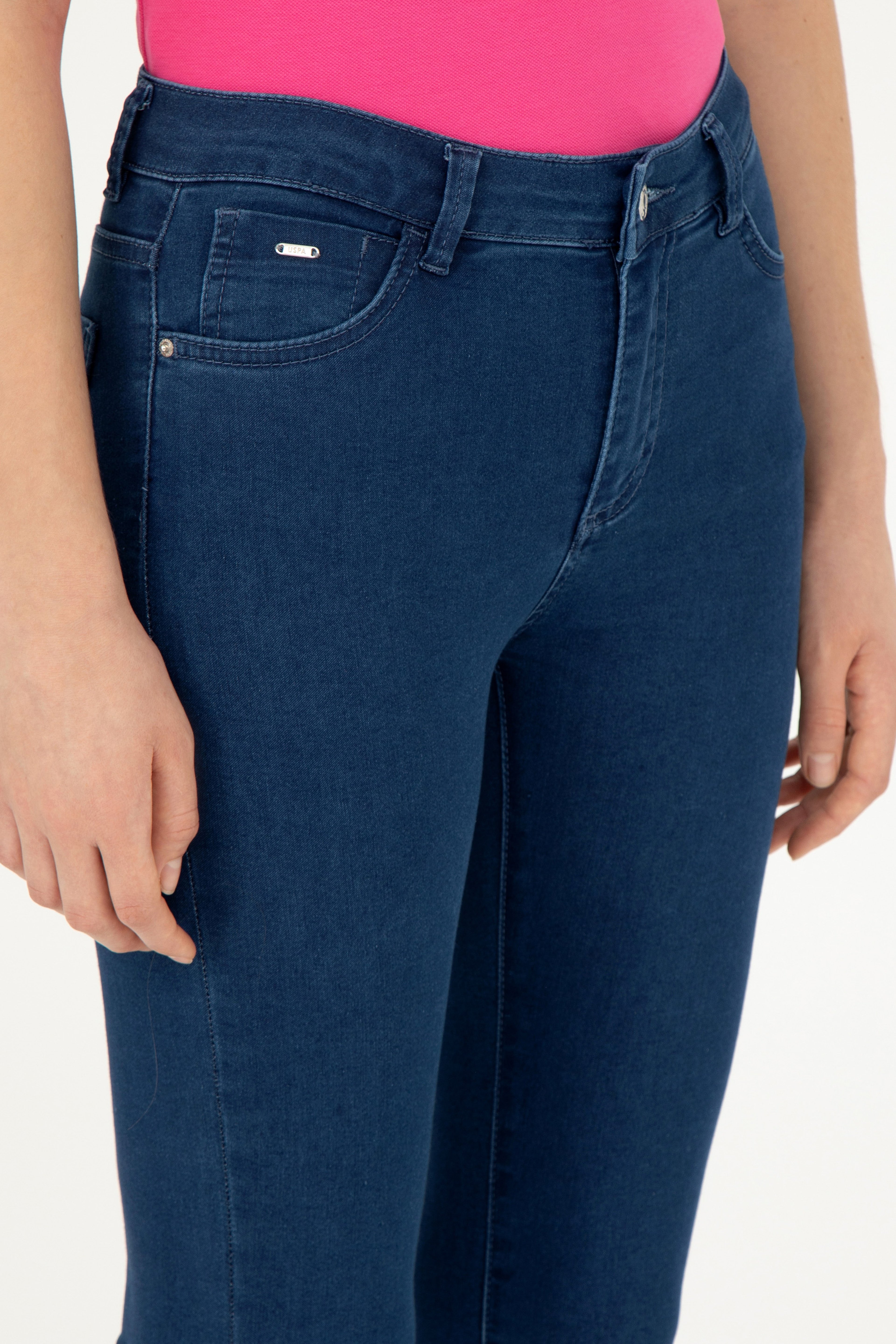 Kadın Mavi Toothpick Fit Jean Pantolon - Image 5