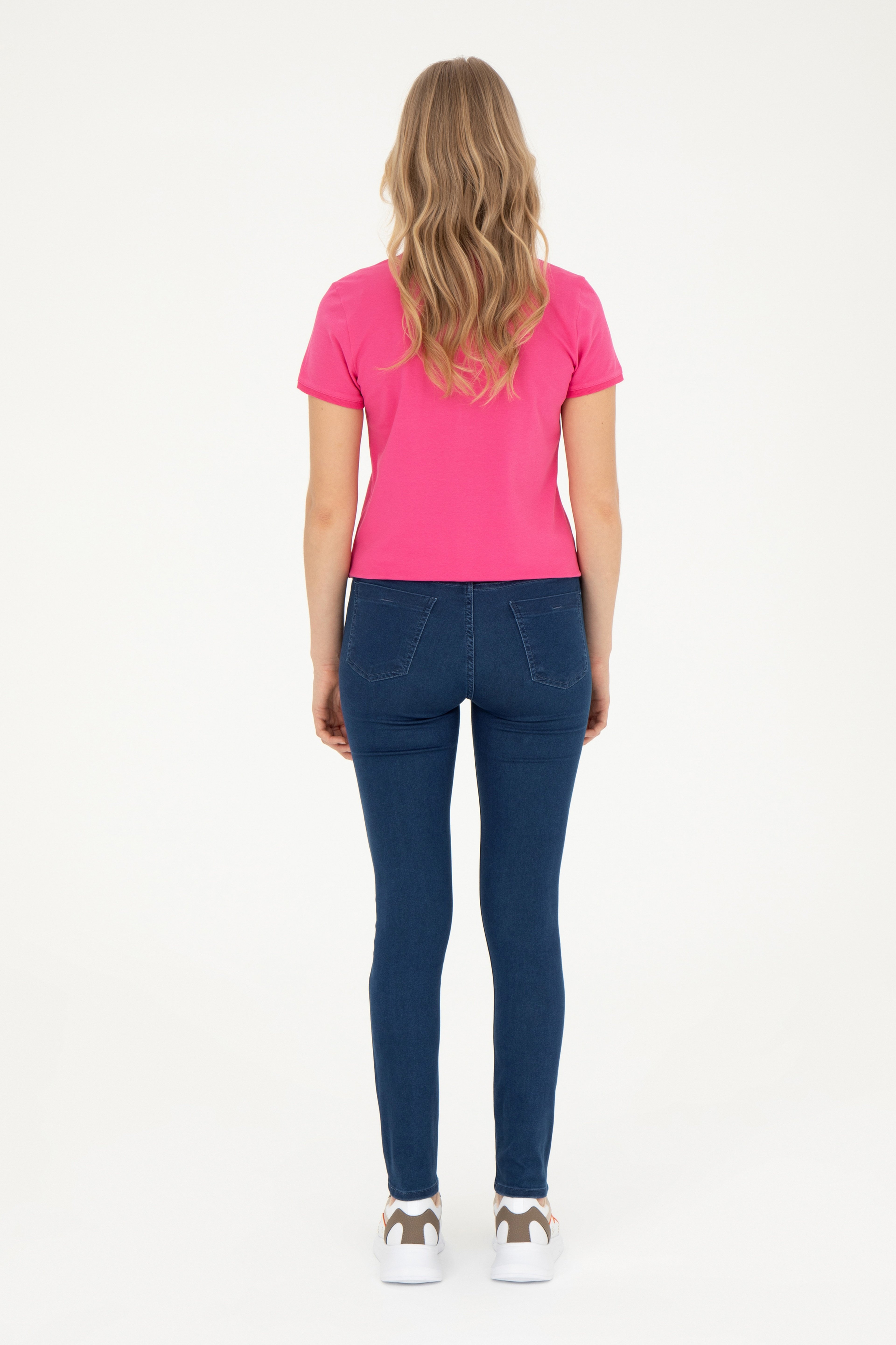 Kadın Mavi Toothpick Fit Jean Pantolon - Image 4