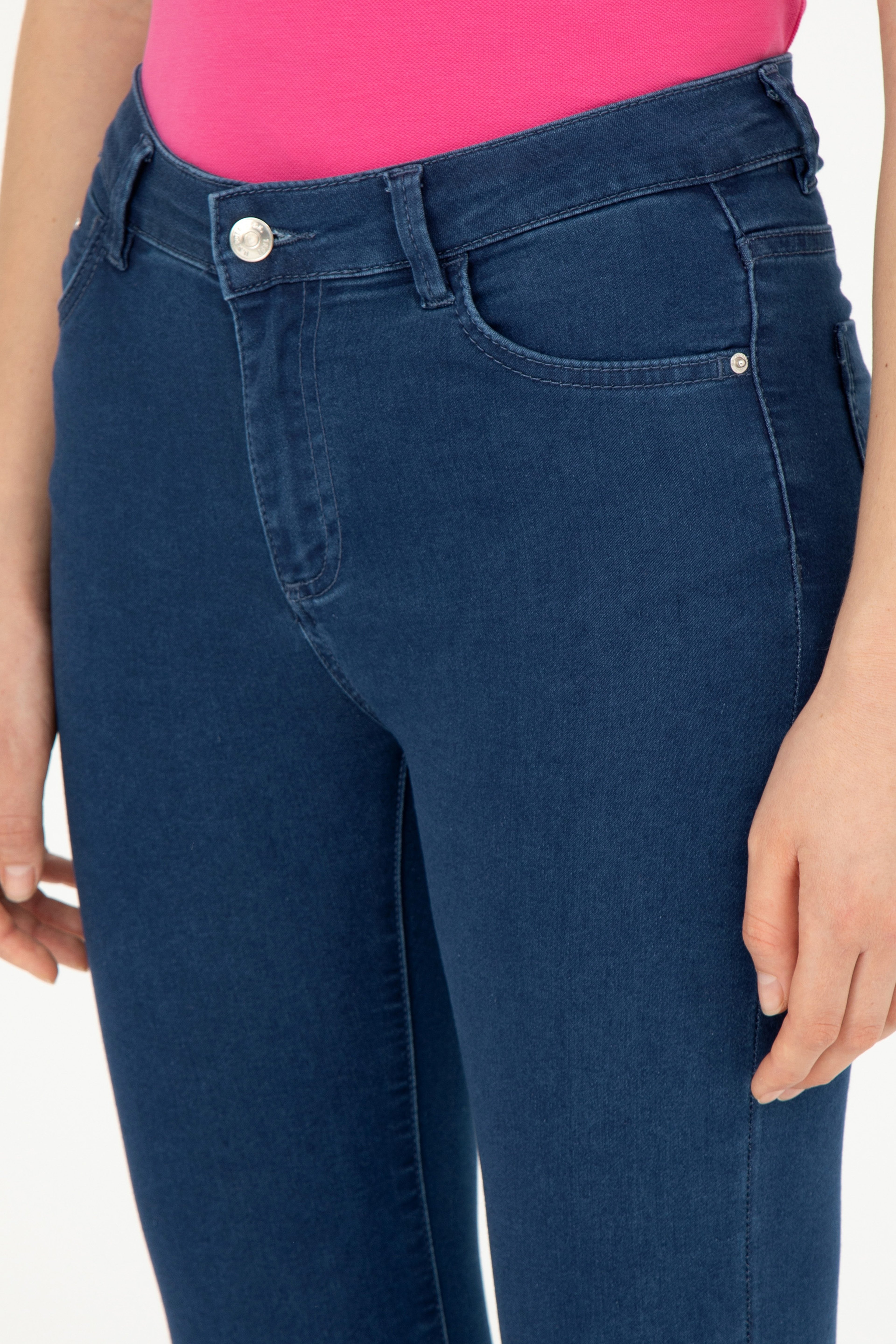 Kadın Mavi Toothpick Fit Jean Pantolon
