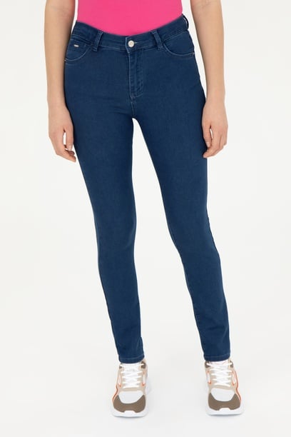 Kadın Mavi Toothpick Fit Jean Pantolon