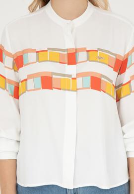 Kadın Nar Çiçeği Uzun Kollu Gömlek - 50283417014