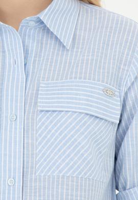 Kadın Açık Mavi Uzun Kollu Gömlek - 50283422004