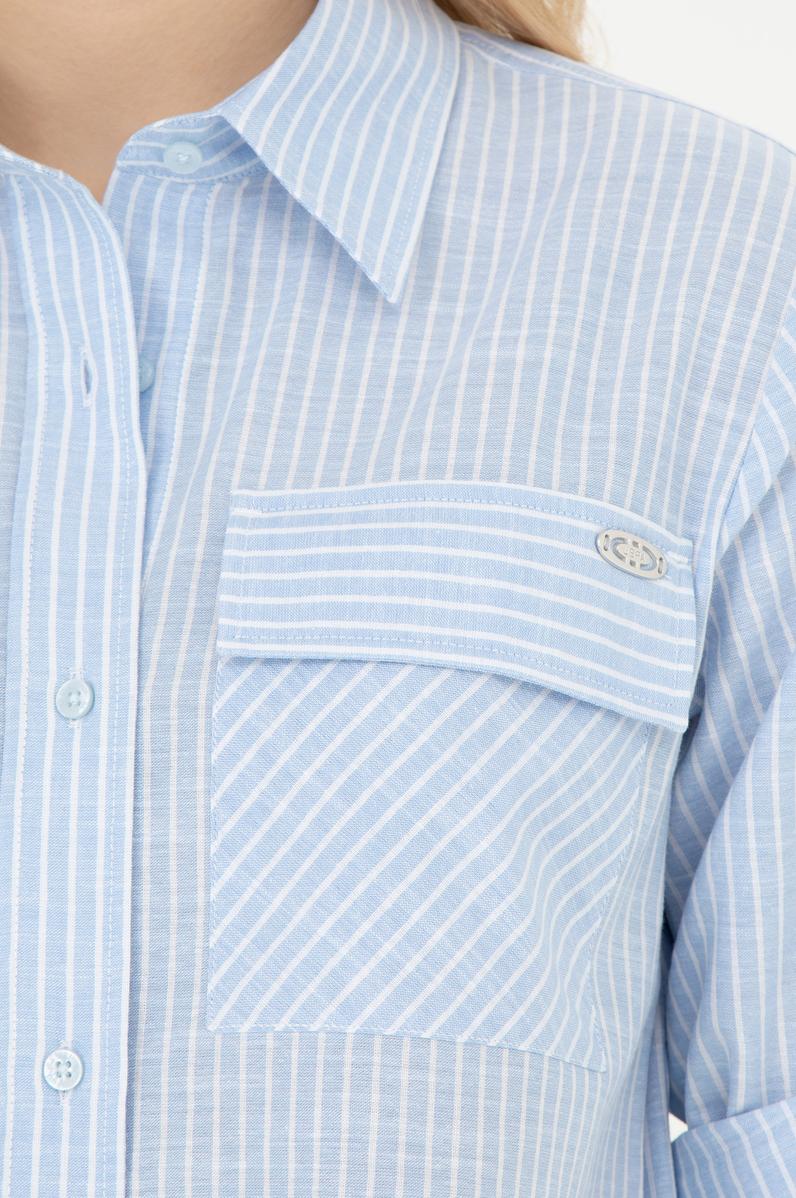 Kadın Açık Mavi Uzun Kollu Gömlek