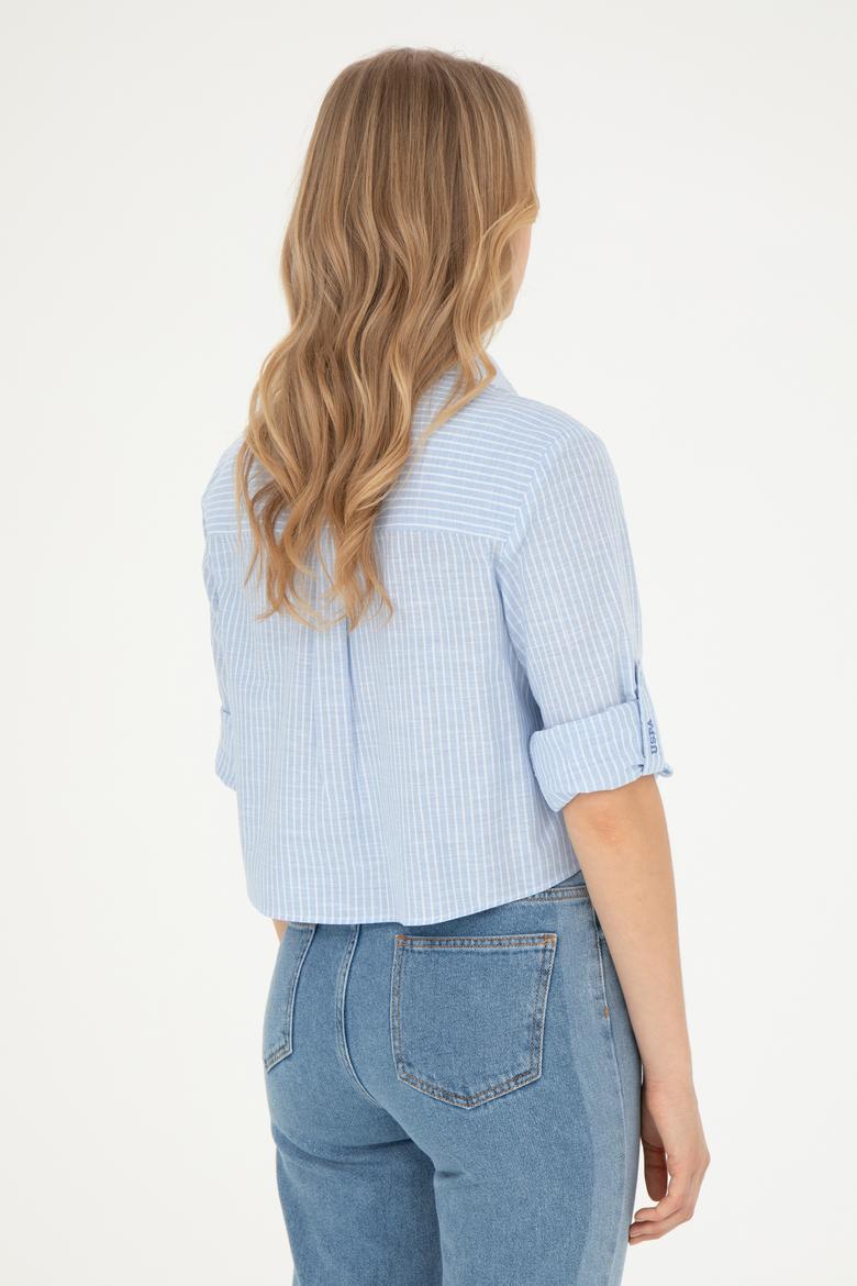 Kadın Açık Mavi Uzun Kollu Gömlek - 50283422004