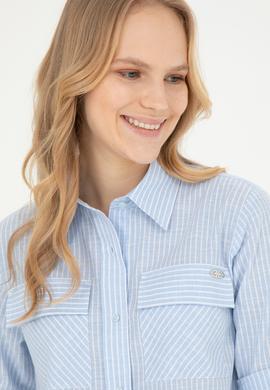 Kadın Açık Mavi Uzun Kollu Gömlek - 50283422004