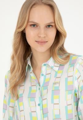 Kadın Mint Uzun Kollu Gömlek - 50283424009