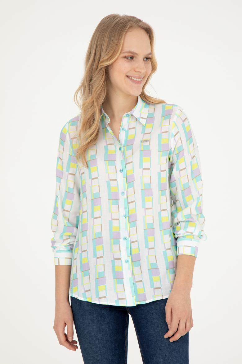 Kadın Mint Uzun Kollu Gömlek - 50283424009