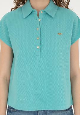 Kadın Mint Polo Yaka Tişört - 50281924014