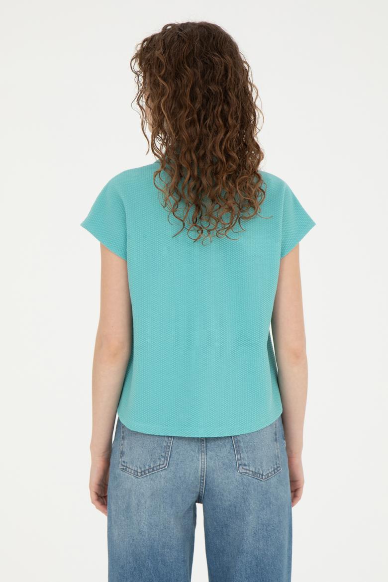 Kadın Mint Polo Yaka Tişört - 50281924014