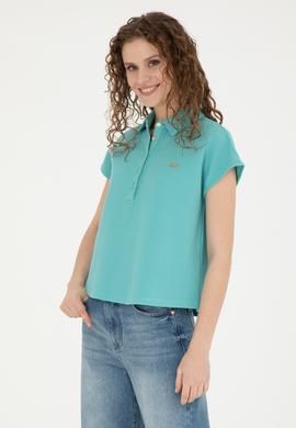 Kadın Mint Polo Yaka Tişört - 50281924014