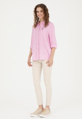 Kadın Pembe Uzun Kollu Gömlek - 50283730020