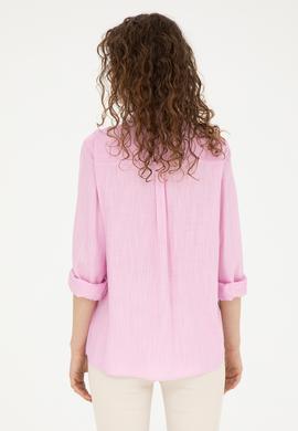 Kadın Pembe Uzun Kollu Gömlek - 50283730020