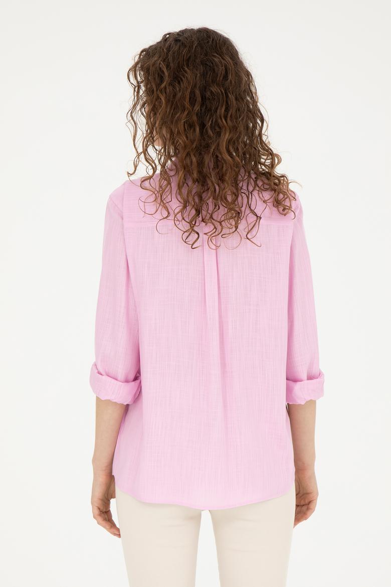 Kadın Pembe Uzun Kollu Gömlek - 50283730020