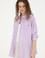 Kadın Lila Keten Uzun Kollu Gömlek